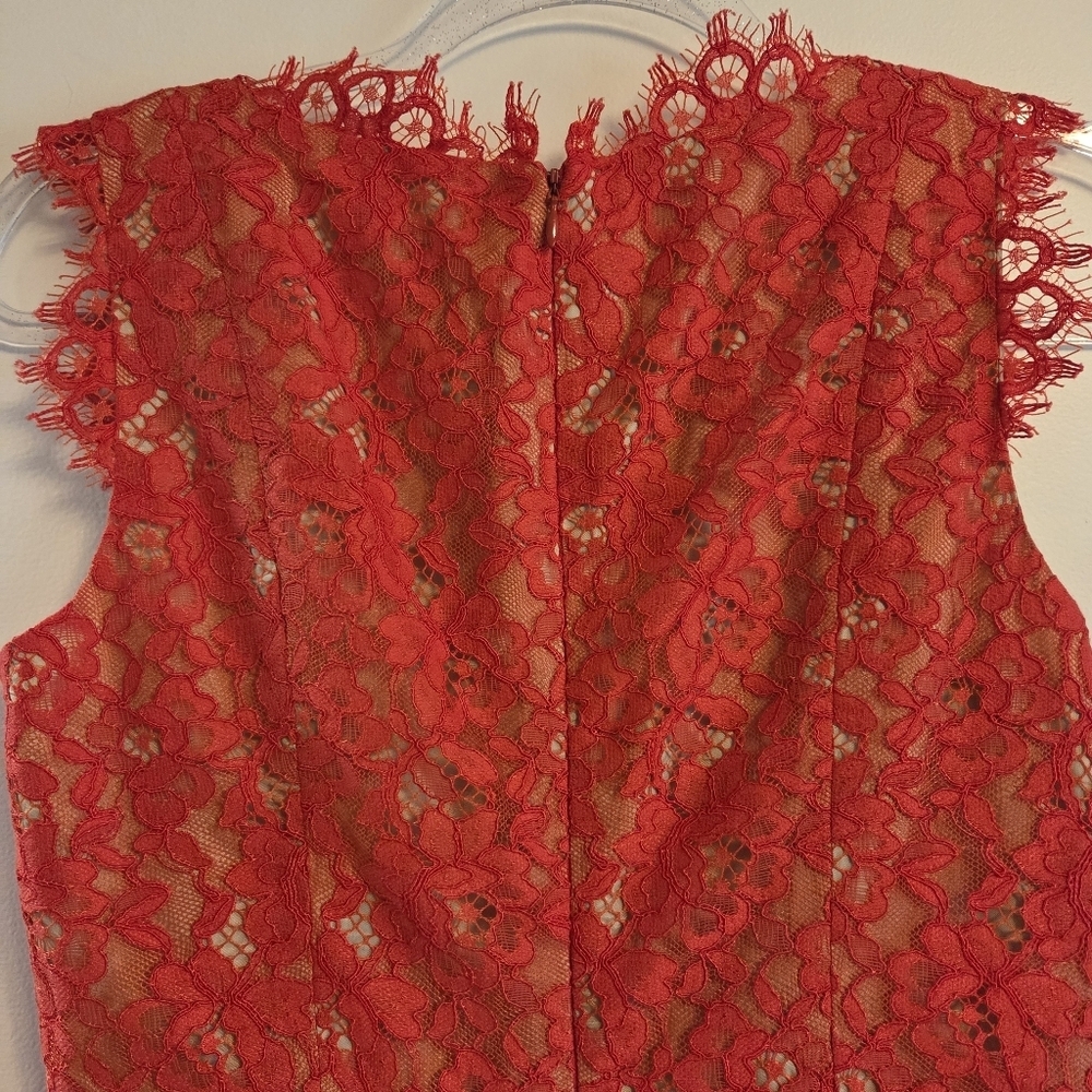 SHOSHANNA Sierra Red Lace Mini Dress Size 4 - Picture 5 of 7